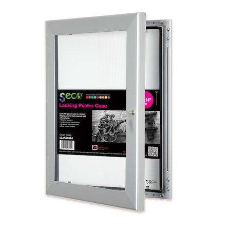 Seco Locking Poster Case, 18" x 24", Silver LOCKINGCASE1824SV